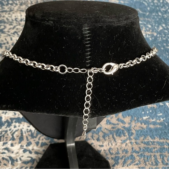 Silver and Green Charm Necklace with Intricate Pendants - Picture 3 of 3